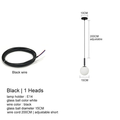 DecorBites™ LED Glass Ball Chandelier: Stylish Lighting for Home, Hotel, and Indoor Spaces