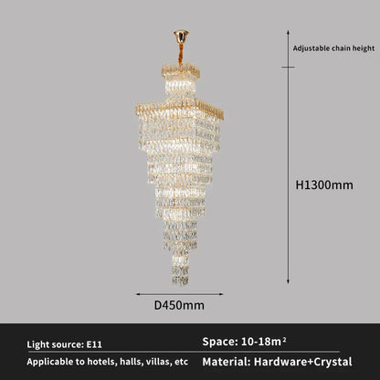 DecorBites™ Crystal Luxe Living Room Chandelier - Modern & Elegant Hall Staircase Lighting