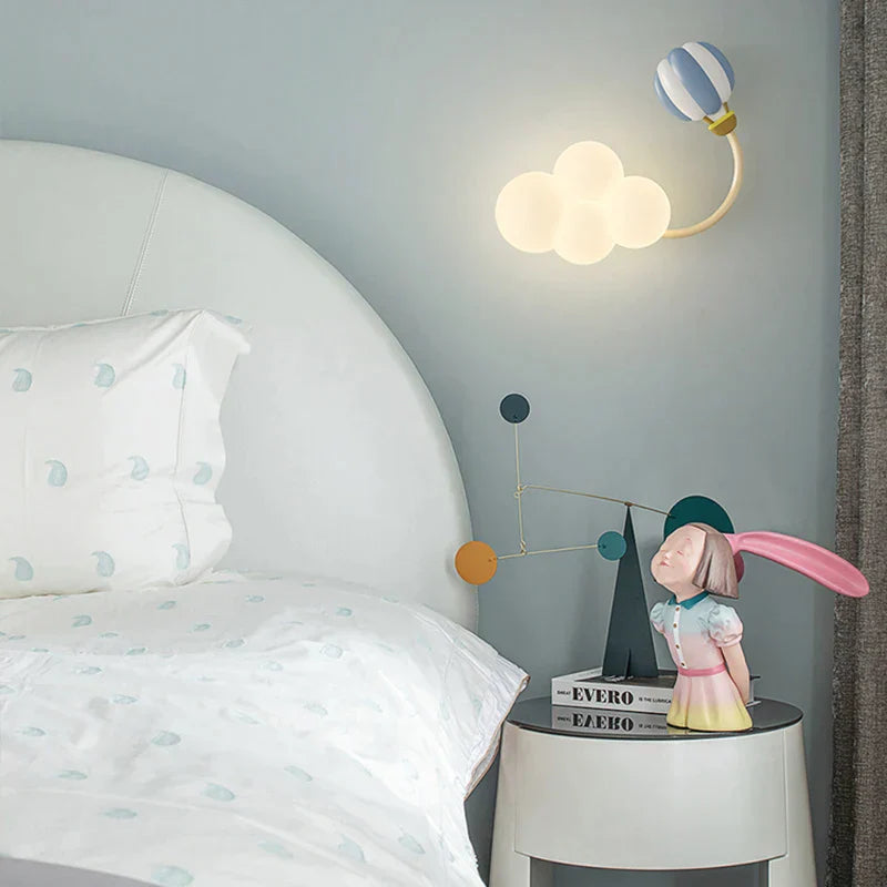 DecorBites™ Kids Airplane Wall Light with Rainbow Kite Design