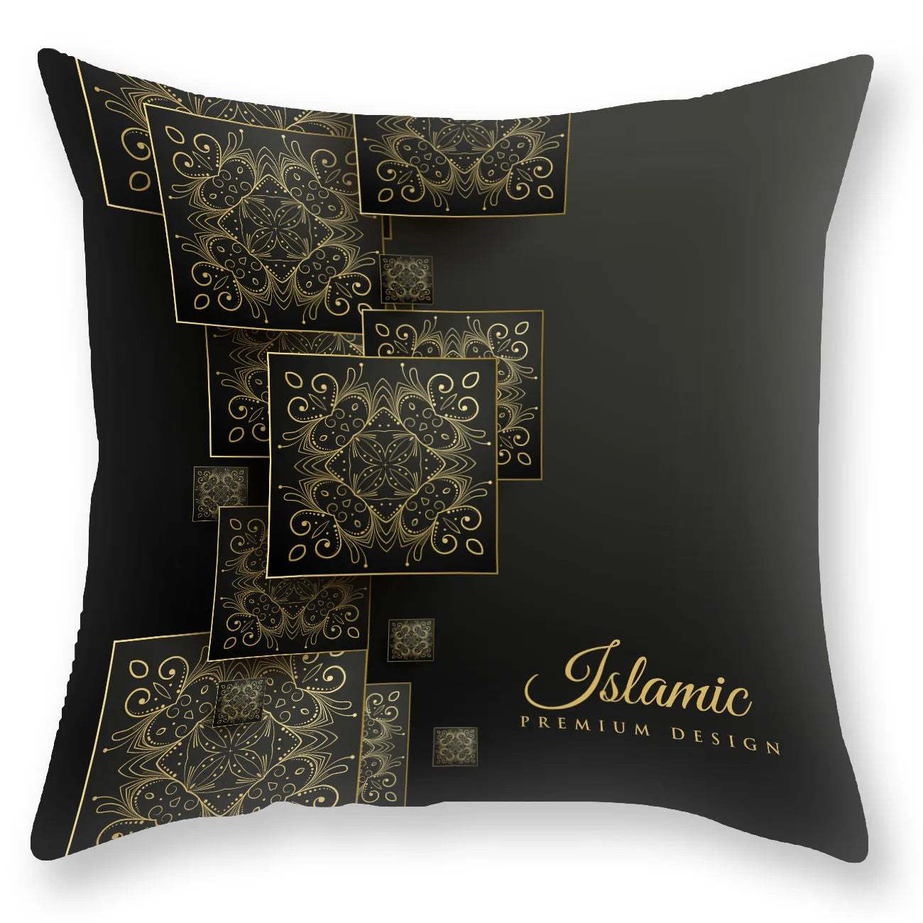 DecorBites™ Black Gold Mandala Luxury Printed Pillowcase §
