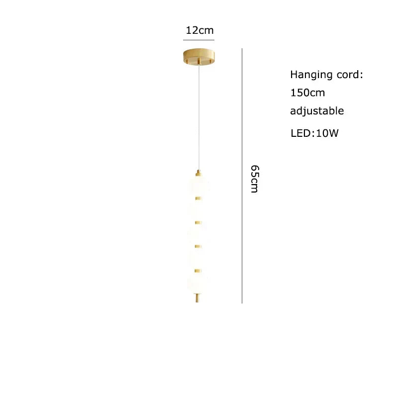 DecorBites™ Art Deco LED Glass Pingpong Pendant Light in Gold Chrome Black.