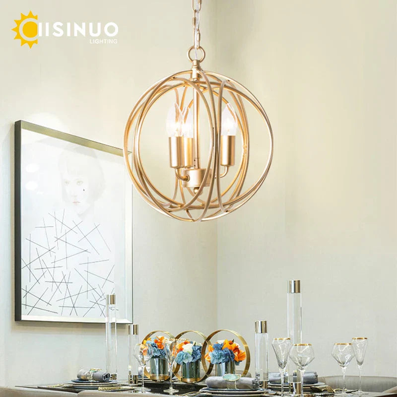 ™ Gold Globe Chandelier Pendant Light for Living Room & Dining Room