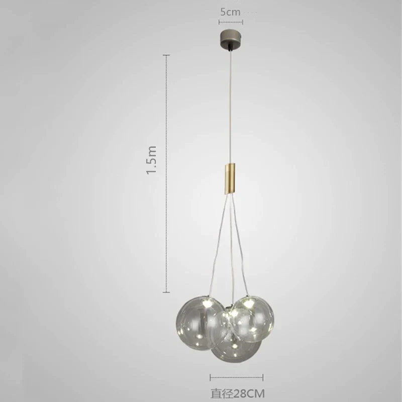 DecorBites™ Glass Ball Chandelier - Nordic Modern Designer LED Pendant Lights for Home Decor
