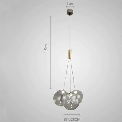 DecorBites™ Glass Ball Chandelier - Nordic Modern Designer LED Pendant Lights for Home Decor