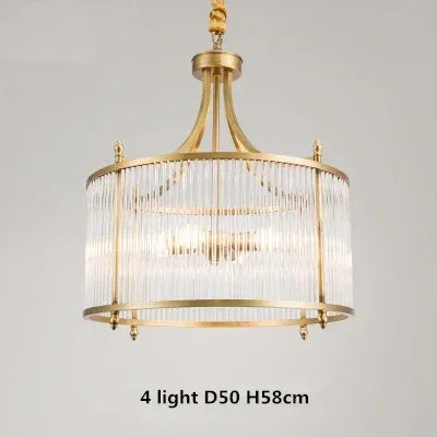 ™ Golden Copper Glass Chandelier LED Ceiling Pendant Light