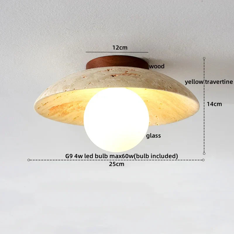 DecorBites™ Acryl Travertine LED Ceiling Lights - Modern Natural Stone Ceiling Lamp