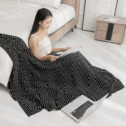 ™ Knitted Triangular Pattern Thin Blanket for Cozy Versatile Living Room Cover