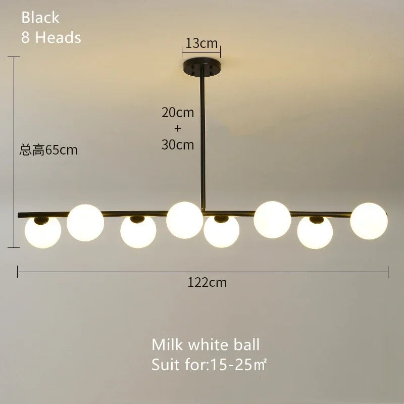DecorBites™ Glass Ball Chandelier - Modern LED Pendant Lamp for Home Decor