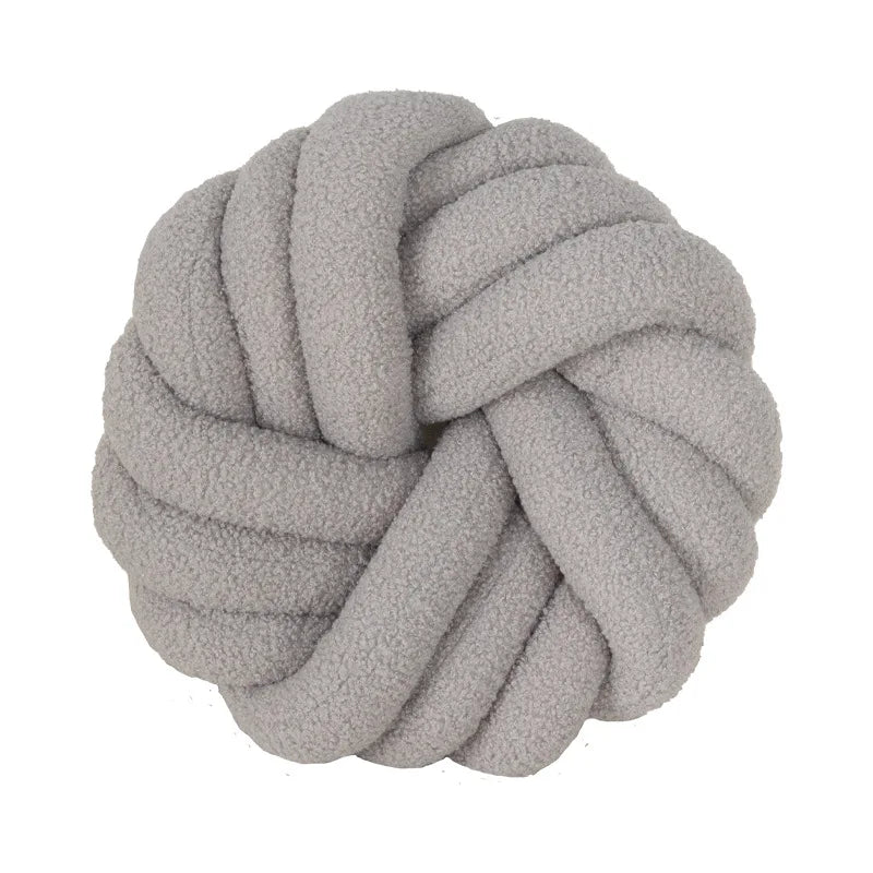 ™ Knotted Ball Grey Throw Pillow for Bed Couch Living Room