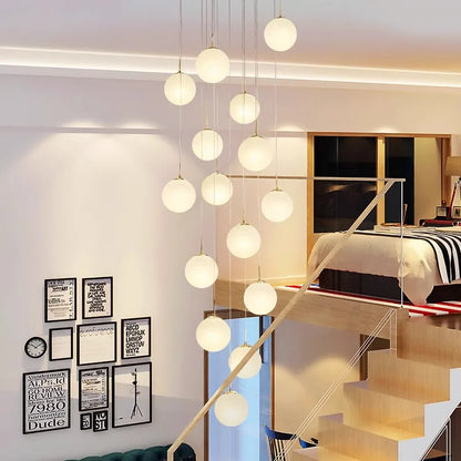 DecorBites™ Crystal Chandelier Stair Pendant Light Modern Interior Lighting for Living Room