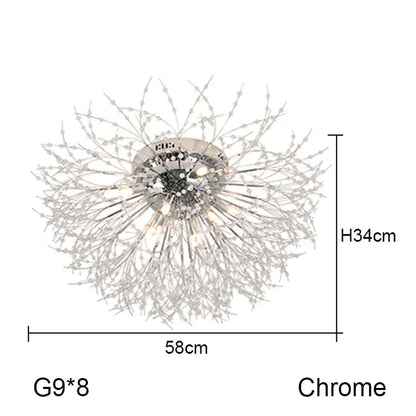 DecorBites™ Dandelion Chandelier: Nordic Minimalist Wrought Iron LED Indoor Light for Living Room