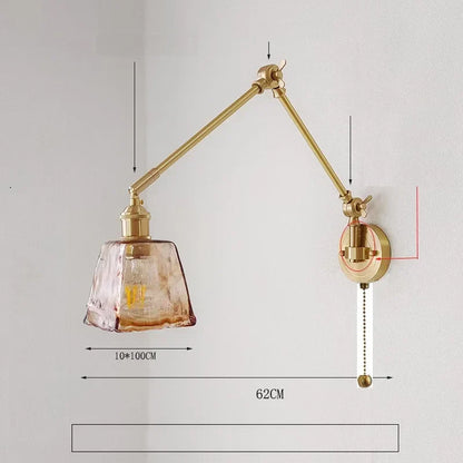 DecorBites™ Ceramic Copper LED Wall Lamp with Adjustable Long Arm Swing