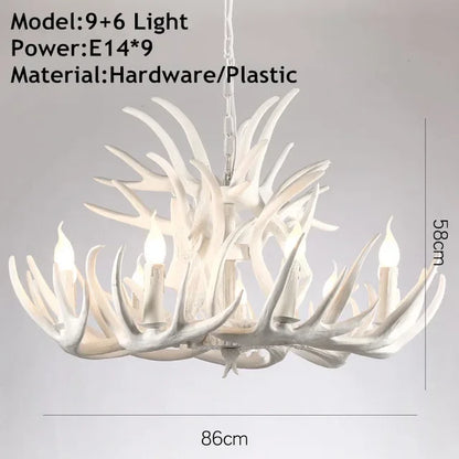 DecorBites™ Antler Chandelier Ceiling Lamp Mid Century Modern Lighting