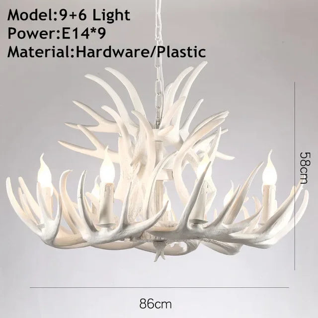 DecorBites™ Antler Pendant Chandelier for Home and Bar Decor - Industrial Deer Horn Fixture