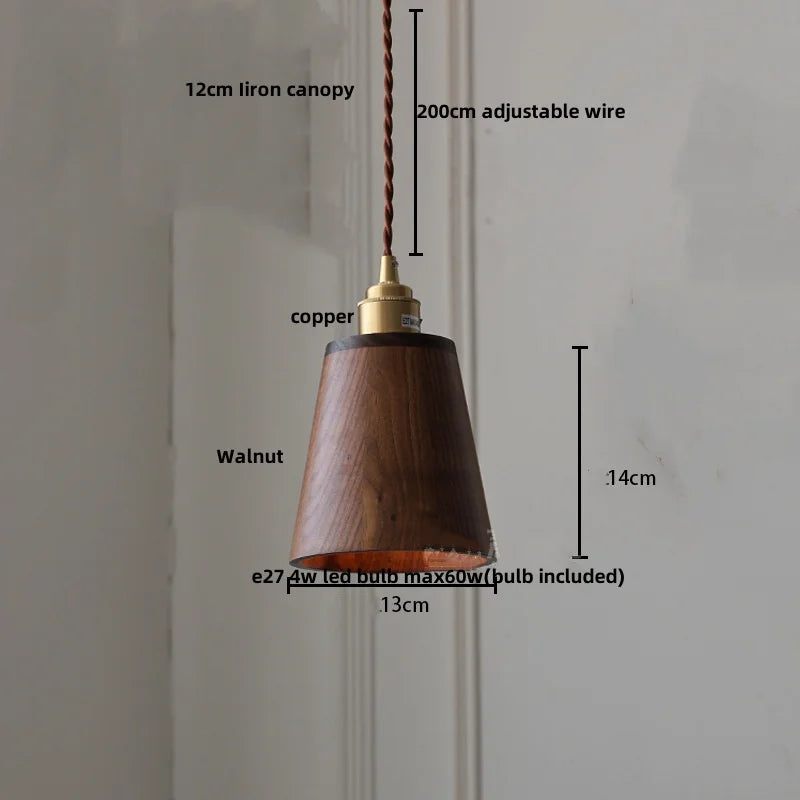 DecorBites™ LED Wood Pendant Light Fixture | Adjustable Hanging Lamp for Home Decor