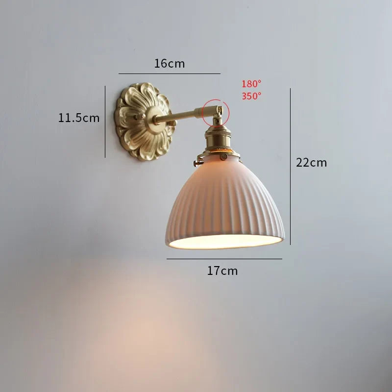 DecorBites™ Frosted Glass LED Wall Light Switch Socket Copper Lampara Pared