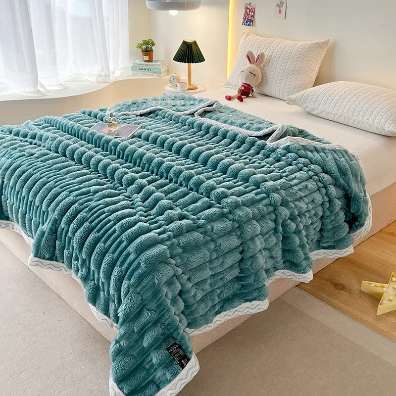 DecorBites™ Bamboo Velvet Blanket: Soft Flannel Sofa Cover & Shawlecessory