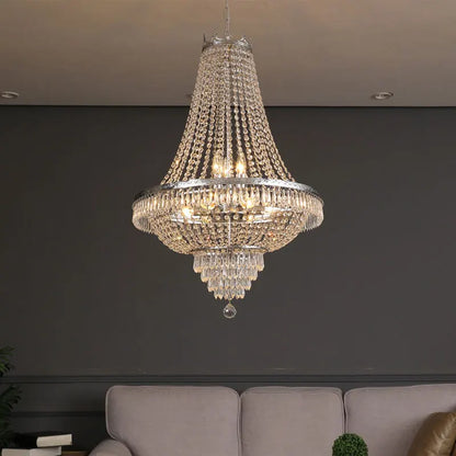DecorBites™ Crystal Chandelier: Elegant LED Pendant for Luxury Living Spaces