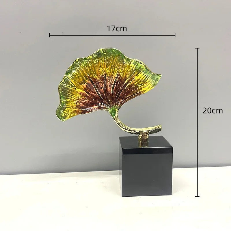 DecorBites™ Ginkgo Leaf Metal Sculpture Home Decor Figurine