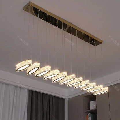 DecorBites™ Crystal Chandelier Stair Pendant Light Living Room Interior Lighting