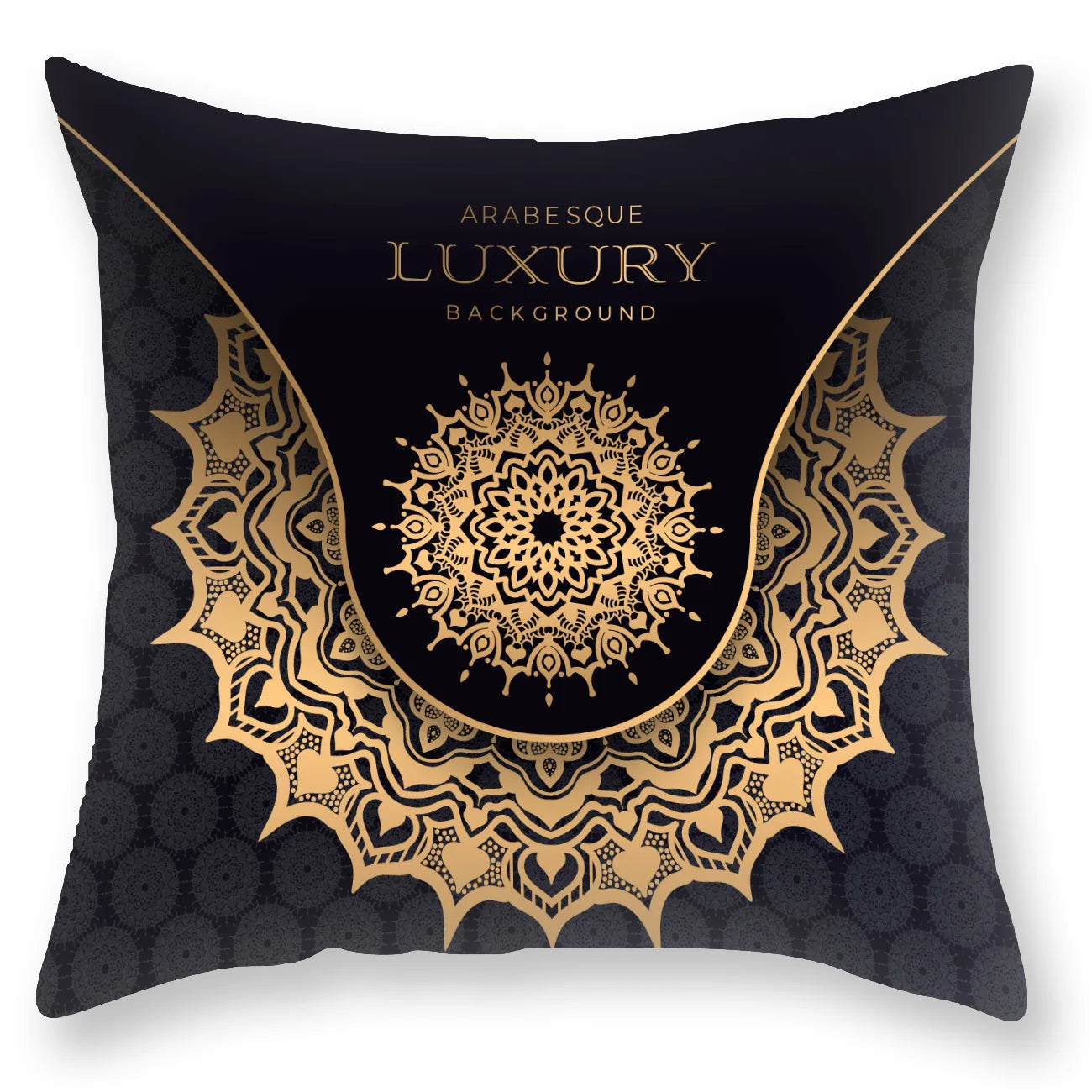 DecorBites™ Black Gold Mandala Luxury Printed Pillowcase §