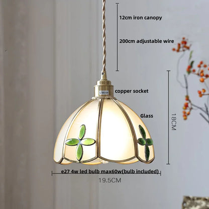 DecorBites™ Butterfly Glass Flower LED Pendant Lamp – Tiffany Style Adjustable Hanging Lamp