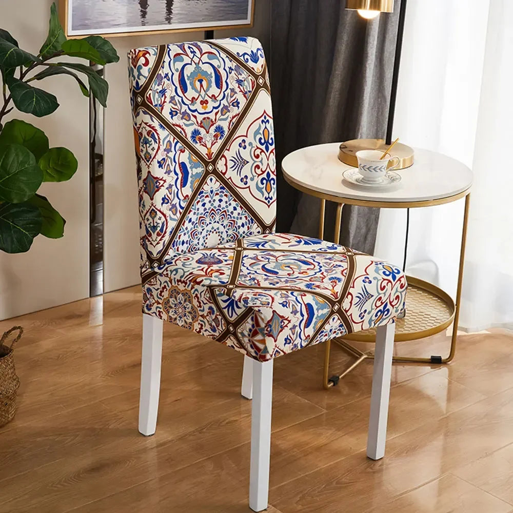DecorBites™ Bohemian Mandala Stretch Chair Cover Slipcovers - Elastic Seat Case for Banquets