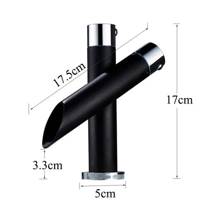 DecorBites™ Black Basin Faucet: Cold/Hot Water Mixer for Deck Sink, Water-Saving Crane