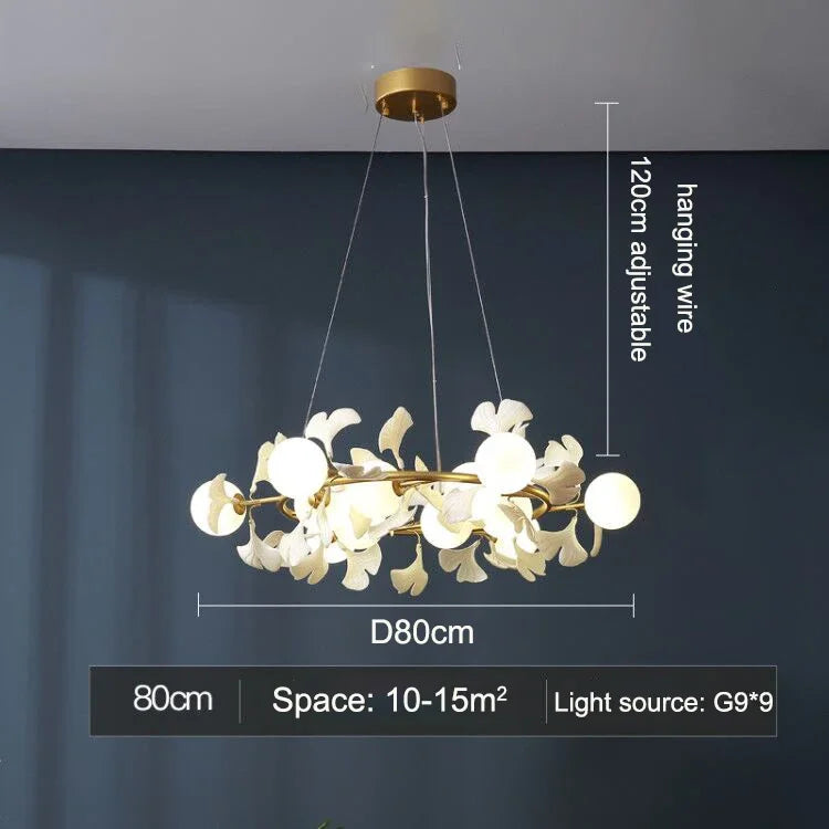 DecorBites™ LED Gingko Leaf Branch Ceiling Chandelier Modern Living Room Bedroom Light
