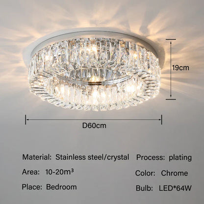DecorBites™ Crystal LED Ceiling Lights: Elegant Lighting Fixture for Living Room Bedroom Kitchen Decor