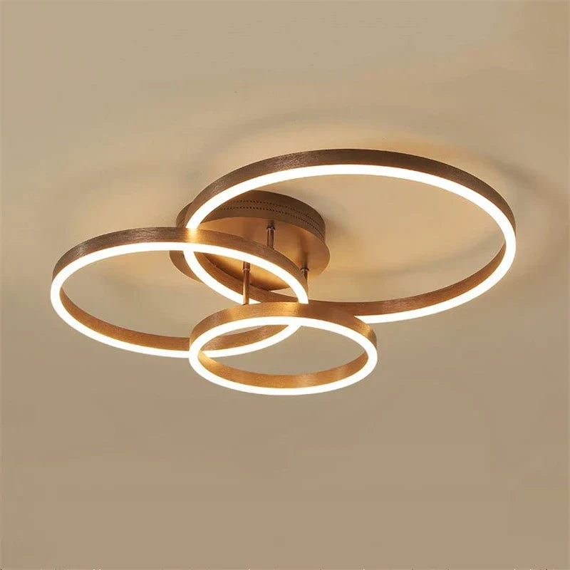 ™ Golden Coffee LED Ceiling Light with Acrylic Lampshade for Creative Living Room Fixtures