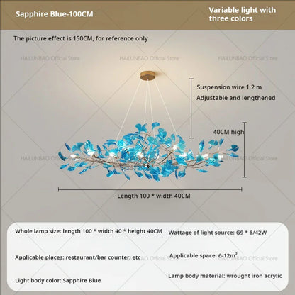 DecorBites™ Gingko Leaf Chandelier: Modern Luxury Art Decor for Home, Restaurant & Bar