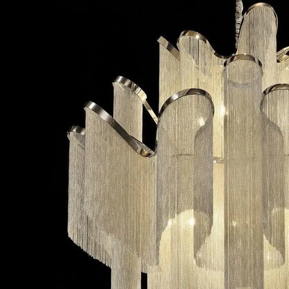 DecorBites™ LED Flower Tassels Ceiling Chandelier for Living Room, Staircase - Elegant Villa Pendant Light
