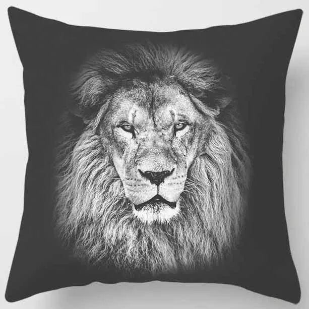 DecorBites™ Animals World Tiger Lion Pillow Case for Cute Home Decor in Sofa Living Room