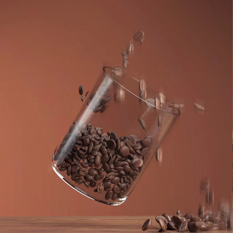 DecorBites™ Airtight Glass Coffee Bean Storage Jar with Bamboo Lid for Kitchenpreservation