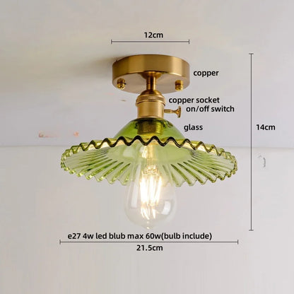 DecorBites™ Glass Grid LED Ceiling Lamp: Luxury Crystal Nordic Copper Ceiling Lights