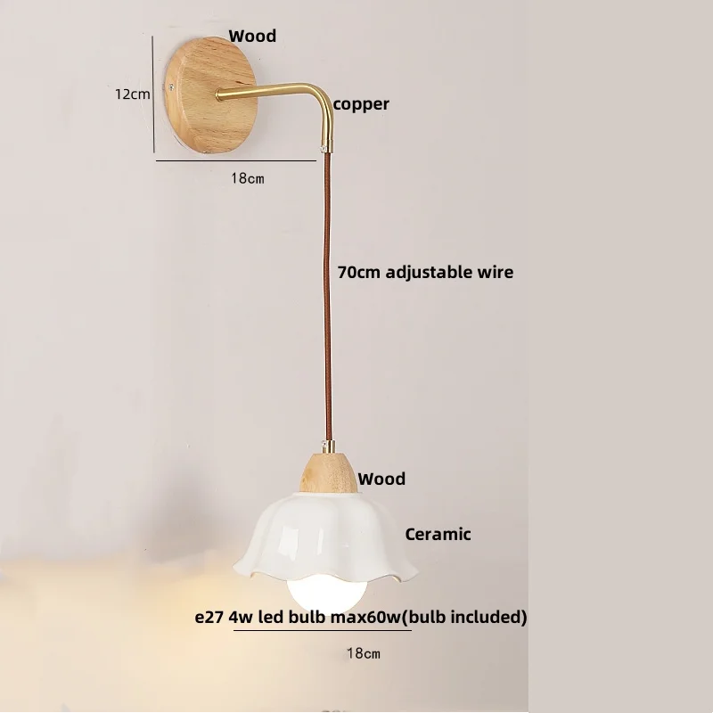 DecorBites™ Clear Glass LED Wall Light with Pull Chain Switch