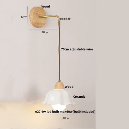 DecorBites™ Clear Glass LED Wall Light with Pull Chain Switch