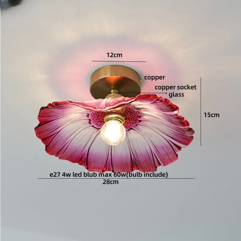 DecorBites™ Clear Glass LED Ceiling Light Fixture Modern Nordic Copper Knob Switch Lamp