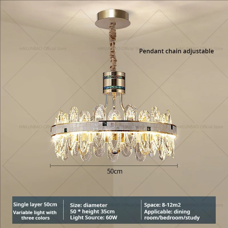 DecorBites™ 2024 High-End Villa Crystal Chandelier with Hollow Design for Luxurious Living Rooms