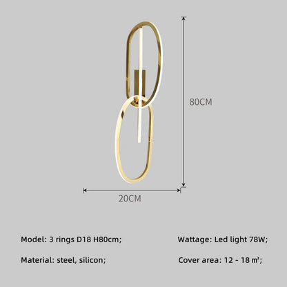 DecorBites™ Gold LED Wall Sconce Dimmable Lighting Fixture Polished Steel Modern Luminarias