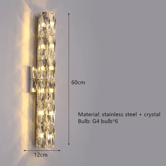 DecorBites™ Contemporary Crystal Wall Sconce for Bedside, Bathroom, Corridor, Aisle, TV Background Lighting