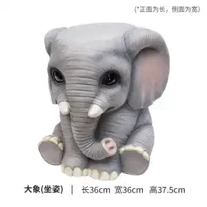 DecorBites™ Animal Resin Sculpture Footstool Seat Cartoon Statue Chair for Living Room
