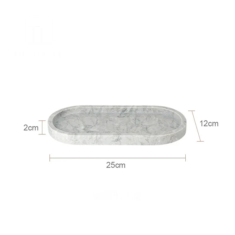 DecorBites™ Calacatta Marble Vanity Tray for Perfume Candles Jewelry Luxury Home Decor