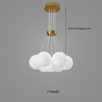 DecorBites™ LED Lunar Ball Ceiling Chandeliers for Home Decor in Living Room and Bedroom