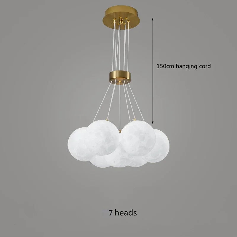 DecorBites™ LED Lunar Ball Chandeliers for Living Bedroom Home Decor Lighting