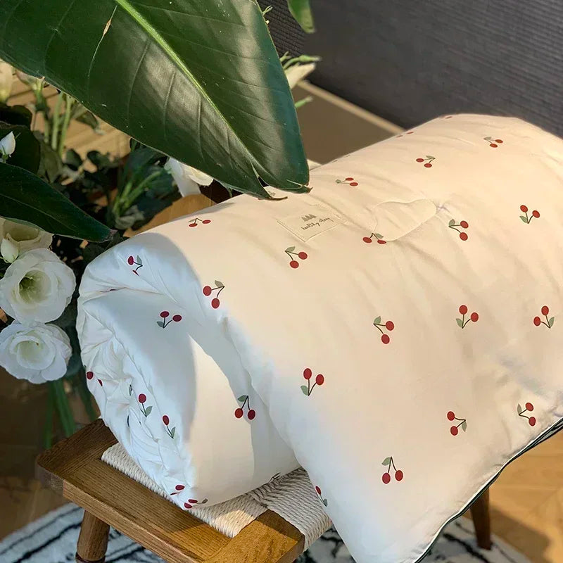 DecorBites™ Cooling Quilt: Soft Silky Single Double Bed Blanket for Summer & Autumn