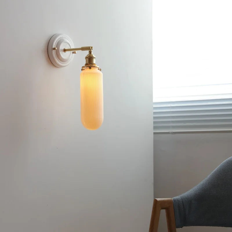 DecorBites™ Ceramic LED Wall Light with Knob Switch, Nordic Modern Design for Bedroom and Bathroom