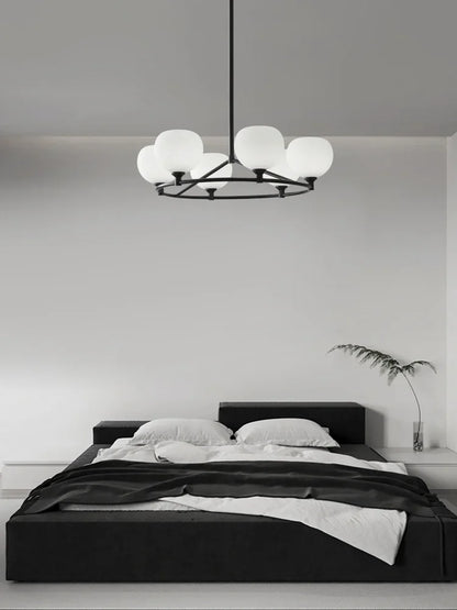 DecorBites™ Glass Lampshade Chandelier Copper Hanging Lights Dining Room Bedroom Decor