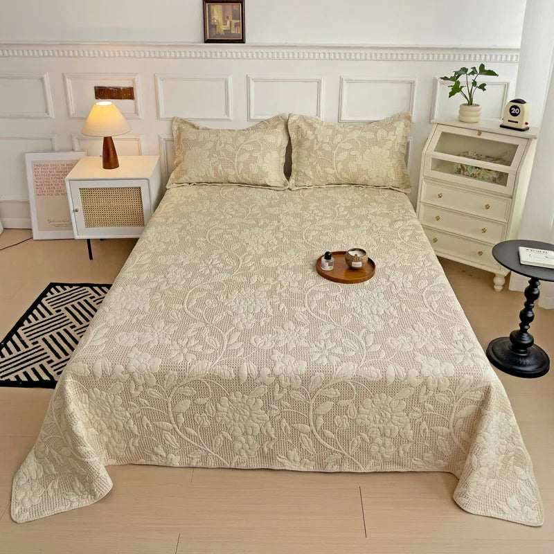 DecorBites™ Cotton Quilted Embroidered Bedspread Set